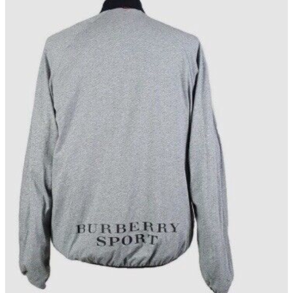 BURBERRY Sport Men Zip Up Windbreaker Track Jacket Gray Black Small